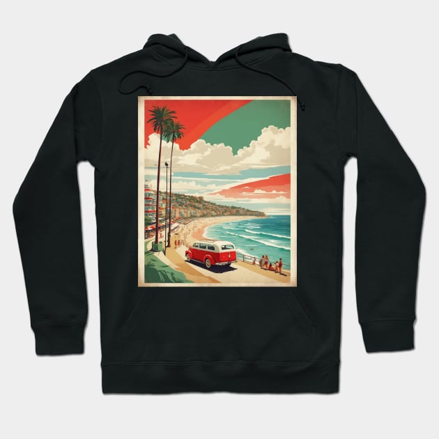 Bondi Beach Australia Vintage Travel Poster Art Hoodie by TravelersGems